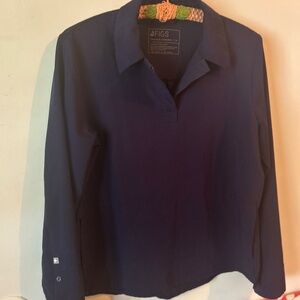Figs Navy Long Sleeve Scrub Top M